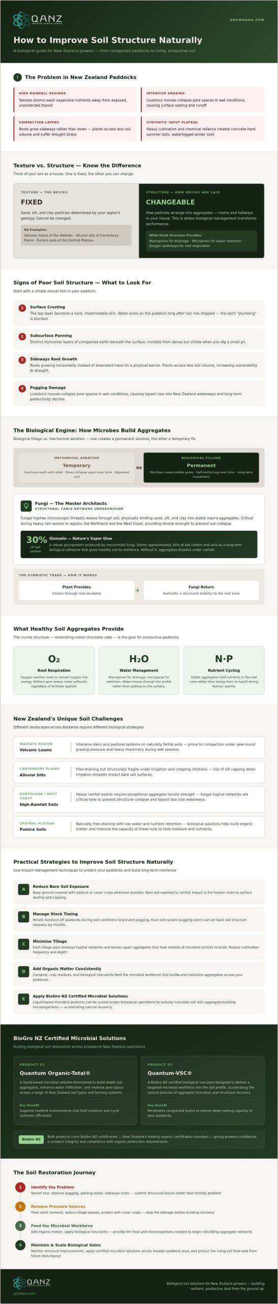 How to Improve Soil Structure Naturally: The 2026 Guide for New Zealand Growers