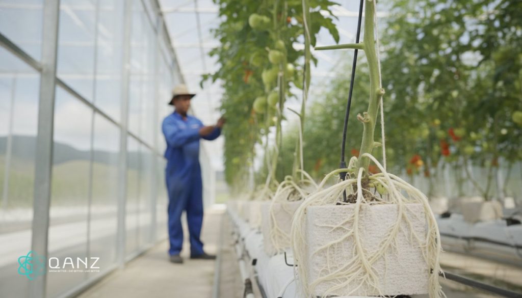 Growing Tomatoes in a Glasshouse: The Role of Stonewool and Microbial Inputs